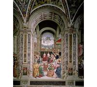 PMEFGJDPE Dipinti Famosi Arte Stampa Tela Stampa di Immagini Tela El Papa Pío II preside la Dieta de Mantua en por Bernardino Di Betto Pinturicchio per la Decorazione Della Parete 60x90cm
