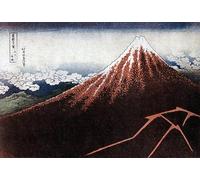 PMEFGJDPE Dipinti Famosi Arte Stampa Tela Stampa di Immagini Tela Fuji sobre el relámpago de Katsushika Hokusai per la Decorazione Della Parete 60x90cm