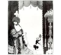 PMEFGJDPE Dipinti Famosi Arte Stampa Tela Stampa di Immagini Tela La dama del mono de Aubrey Beardsley per la Decorazione Della Parete 60x90cm