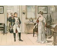 PMEFGJDPE Dipinti Famosi Arte Stampa Tela Stampa di Immagini Tela La reina Luisa de Prusia y Napoleón I en Tilsit por Carl Rohling per la Decorazione Della Parete 60x90cm