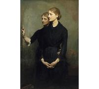 PMEFGJDPE Dipinti Famosi Arte Stampa Tela Stampa di Immagini Tela Las hermanas de Abbott Handerson Thayer per la Decorazione Della Parete 60x90cm