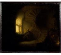PMEFGJDPE Dipinti Famosi Arte Stampa Tela Stampa di Immagini Tela Pintura de un filósofo de Rembrandt Van Rijn per la Decorazione Della Parete 60x90cm