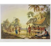 PMEFGJDPE Dipinti Famosi Arte Stampa Tela Stampa di Immagini Tela Watu Ticaba una Aldea Wapisiana por Artista Famoso per la Decorazione Della Parete 60x90cm