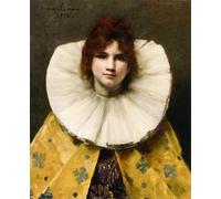 PMEFGJDPE Dipinti Famosi Arte su Tela Pittura Astratta Chica con cuello de volantes de Juana Romani per Decorazioni per la Casa 60x90cm