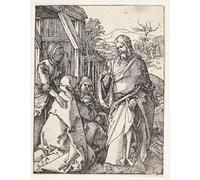 PMEFGJDPE Dipinti Famosi Arte su Tela Pittura Astratta Cristo despidiéndose de su madre de Albrecht Dürer per Decorazioni per la Casa 60x90cm
