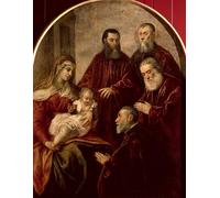 PMEFGJDPE Dipinti Famosi Arte su Tela Pittura Astratta Dama y niño con cuatro estadistas de Jacopo Robusti Tintoretto per Decorazioni per la Casa 60x90cm