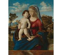 PMEFGJDPE Dipinti Famosi Arte su Tela Pittura Astratta Dama y niño en un paisaje de Battista Cima Da Conegliano per Decorazioni per la Casa 60x90cm