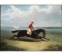 PMEFGJDPE Dipinti Famosi Arte su Tela Pittura Astratta el Barón con Bumpy Up en Newmarket por John Frederick Herring Senior per Decorazioni per la Casa 60x90cm
