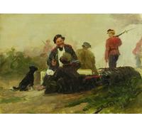 PMEFGJDPE Dipinti Famosi Arte su Tela Pittura Astratta en el Campamento Militar. Iván Vladímirov per Decorazioni per la Casa 60x90cm