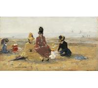 PMEFGJDPE Dipinti Famosi Arte su Tela Pittura Astratta en la playa Trouville de Eugene Louis Boudin per Decorazioni per la Casa 60x90cm