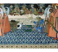 PMEFGJDPE Dipinti Famosi Arte su Tela Pittura Astratta Ilustración para el cuento de hadas del zar Saltan de Alexander Pushkin por Ivan Yakovlevich Bilibin per Decorazioni per la Casa 60x90cm