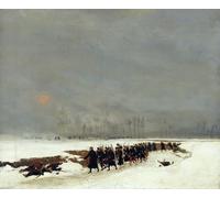 PMEFGJDPE Dipinti Famosi Arte su Tela Pittura Astratta la guerra de una columna de infantería en camino a una redada por Jean Baptiste Edouard Detaille per Decorazioni per la Casa 60x90cm