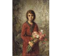 PMEFGJDPE Dipinti Famosi Arte su Tela Pittura Astratta la Hija del Pintor Alexei Alexeivich Harlamof F per Decorazioni per la Casa 60x90cm
