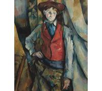 PMEFGJDPE Dipinti Famosi Arte su Tela Pittura Astratta Niño con chaleco rojo de Paul Cézanne per Decorazioni per la Casa 60x90cm