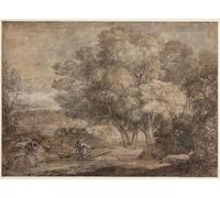 PMEFGJDPE Dipinti Famosi Arte su Tela Pittura Astratta Paisaje con Narciso y Eco de Claude Lorrain per Decorazioni per la Casa 60x90cm