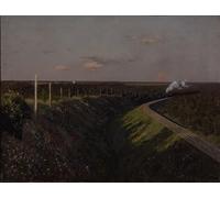PMEFGJDPE Dipinti Famosi Arte su Tela Pittura Astratta un tren en camino de Isaak Ilyich Levitan per Decorazioni per la Casa 60x90cm