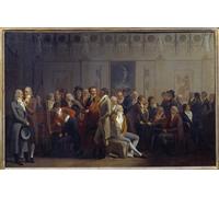 PMEFGJDPE Dipinti Famosi Poster Murale Poster Parete Quadri Encuentro de Artistas en el Jean Baptiste Isabey de Louis Leopold Boilly per la Decorazione Domestica dell'ufficio 60x90cm
