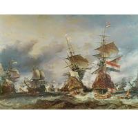 PMEFGJDPE Dipinti Famosi Poster Murale Poster Parete Quadri la batalla de Texel junio por Eugene Isabey per la Decorazione Domestica dell'ufficio 60x90cm
