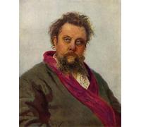 PMEFGJDPE Dipinti Famosi Poster Murale Poster Parete Quadri Retrato del compositor Modest Petrovich Mussorgsky - Ilya Efimovich Repin per la Decorazione Domestica dell'ufficio 60x90cm