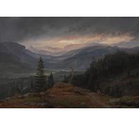 PMEFGJDPE Dipinti Famosi Poster Murale Poster Parete Quadri Vista de Hallingdal de Johan Christian Dahl per la Decorazione Domestica dell'ufficio 60x90cm