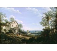 PMEFGJDPE Dipinti Famosi Poster Murale Poster Parete Quadri Vista de la Iglesia Jesuita en Olinda Brasil por Frans Post per la Decorazione Domestica dell'ufficio 60x90cm