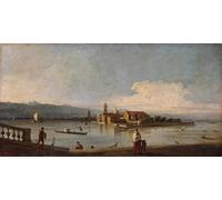 PMEFGJDPE Dipinti Famosi Poster Murale Poster Parete Quadri Vista de las Islas de San San Cristoforo y Murano por Antonio Canal per la Decorazione Domestica dell'ufficio 60x90cm
