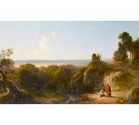 PMEFGJDPE Dipinti Famosi Poster Murale Poster Parete Quadri Vista sobre el río Medway cerca de Maidstone por John F Tennant per la Decorazione Domestica dell'ufficio 60x90cm