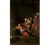 PMEFGJDPE Dipinti Famosi Stampa Pittura Arte Murale Della Pittura Adoración de los pastores de Merisi Caravaggio per L'arredamento del Soggiorno 60x90cm