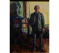 PMEFGJDPE Dipinti Famosi Stampa Pittura Arte Murale Della Pittura Autorretrato con las manos en los bolsillos de Edvard Munch per L'arredamento del Soggiorno 60x90cm