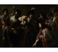 PMEFGJDPE Dipinti Famosi Stampa Pittura Arte Murale Della Pittura Cristo y la adúltera de Valentin De Boulogne per L'arredamento del Soggiorno 60x90cm