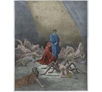 PMEFGJDPE Dipinti Famosi Stampa Pittura Arte Murale Della Pittura Dante contempla el alma de Aracne Ilustración de Gustave Dore per L'arredamento del Soggiorno 60x90cm