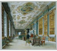 PMEFGJDPE Dipinti Famosi Stampa Pittura Arte Murale Della Pittura el antiguo salón de baile ahora la biblioteca Chatsworth por William Henry Hunt per L'arredamento del Soggiorno 60x90cm