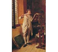 PMEFGJDPE Dipinti Famosi Stampa Pittura Arte Murale Della Pittura El flautista de Jean Louis Ernest Meissonier per L'arredamento del Soggiorno 60x90cm
