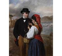 PMEFGJDPE Dipinti Famosi Stampa Pittura Arte Murale Della Pittura en Nápoles Retrato del artista William Powell Frith per L'arredamento del Soggiorno 60x90cm