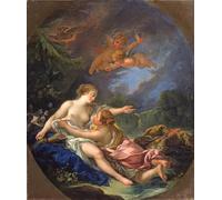 PMEFGJDPE Dipinti Famosi Stampa Pittura Arte Murale Della Pittura Júpiter y Calisto de François Boucher per L'arredamento del Soggiorno 60x90cm