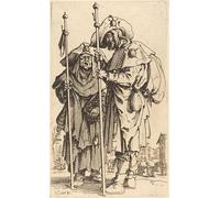 PMEFGJDPE Dipinti Famosi Stampa Pittura Arte Murale Della Pittura Los dos peregrinos de Jacques Callot per L'arredamento del Soggiorno 60x90cm
