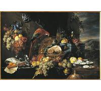 PMEFGJDPE Dipinti Famosi Stampa Pittura Arte Murale Della Pittura Naturaleza muerta de Jan Davidsz De Heem per L'arredamento del Soggiorno 60x90cm