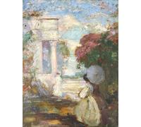 PMEFGJDPE Dipinti Famosi Stampa Pittura Arte Murale Della Pittura Paisaje lírico con dos figuras en el decimonoveno vestido de Charles Edward Conder per L'arredamento del Soggiorno 60x90cm