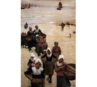 PMEFGJDPE Dipinti Famosi Stampa Pittura Arte Murale Della Pittura Pescadoras en la playa de George Clausen per L'arredamento del Soggiorno 60x90cm