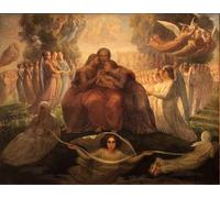 PMEFGJDPE Dipinti Famosi Stampa Pittura Arte Murale Della Pittura Poema de la Generación Divina del Alma de Louis Janmot per L'arredamento del Soggiorno 60x90cm