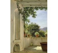 PMEFGJDPE Dipinti Famosi Stampa Pittura Arte Murale Della Pittura Terraza en Sorrento por Fearnley per L'arredamento del Soggiorno 60x90cm