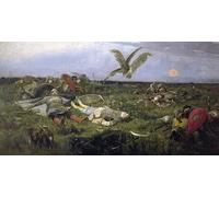 PMEFGJDPE Dipinti Famosi Stampa Tela Poster Artistico Poster el Campo de Batalla de Origor con los Kipchaks Viktor Mikhaylovich Vasnetsov per L'arredamento Della Camera da Letto 60x90cm
