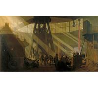 PMEFGJDPE Dipinti Famosi Stampa Tela Poster Artistico Poster en la fábrica de armas de Woolwich de Sir George Clausen per L'arredamento Della Camera da Letto 60x90cm