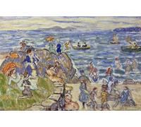 PMEFGJDPE Dipinti Famosi Stampa Tela Poster Artistico Poster Escena de la playa de Massachusetts de Maurice Brazil Prendergast per L'arredamento Della Camera da Letto 60x90cm