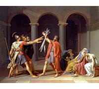 PMEFGJDPE Dipinti Famosi Stampa Tela Poster Artistico Poster Juramento de los Horacios de Jacques Louis David per L'arredamento Della Camera da Letto 60x90cm