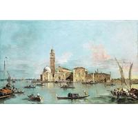 PMEFGJDPE Dipinti Famosi Stampa Tela Poster Artistico Poster la Isla de San de Francesco Guardi per L'arredamento Della Camera da Letto 60x90cm