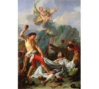 PMEFGJDPE Dipinti Famosi Stampa Tela Poster Artistico Poster Martirio de San Esteban de Jean Baptiste Marie Pierre per L'arredamento Della Camera da Letto 60x90cm