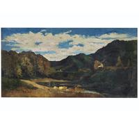 PMEFGJDPE Dipinti Famosi Stampa Tela Poster Artistico Poster Paisaje de Franche comté de Gustave Courbet per L'arredamento Della Camera da Letto 60x90cm