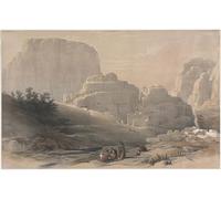 PMEFGJDPE Dipinti Famosi Stampa Tela Poster Artistico Poster Petra, extremo inferior del valle, con vistas a la Acrópolis, de David Roberts per L'arredamento Della Camera da Letto 60x90cm
