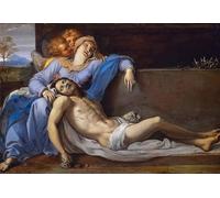 PMEFGJDPE Dipinti Famosi Stampa Tela Poster Artistico Poster Piedad con dos ángeles de Annibale Carracci per L'arredamento Della Camera da Letto 60x90cm
